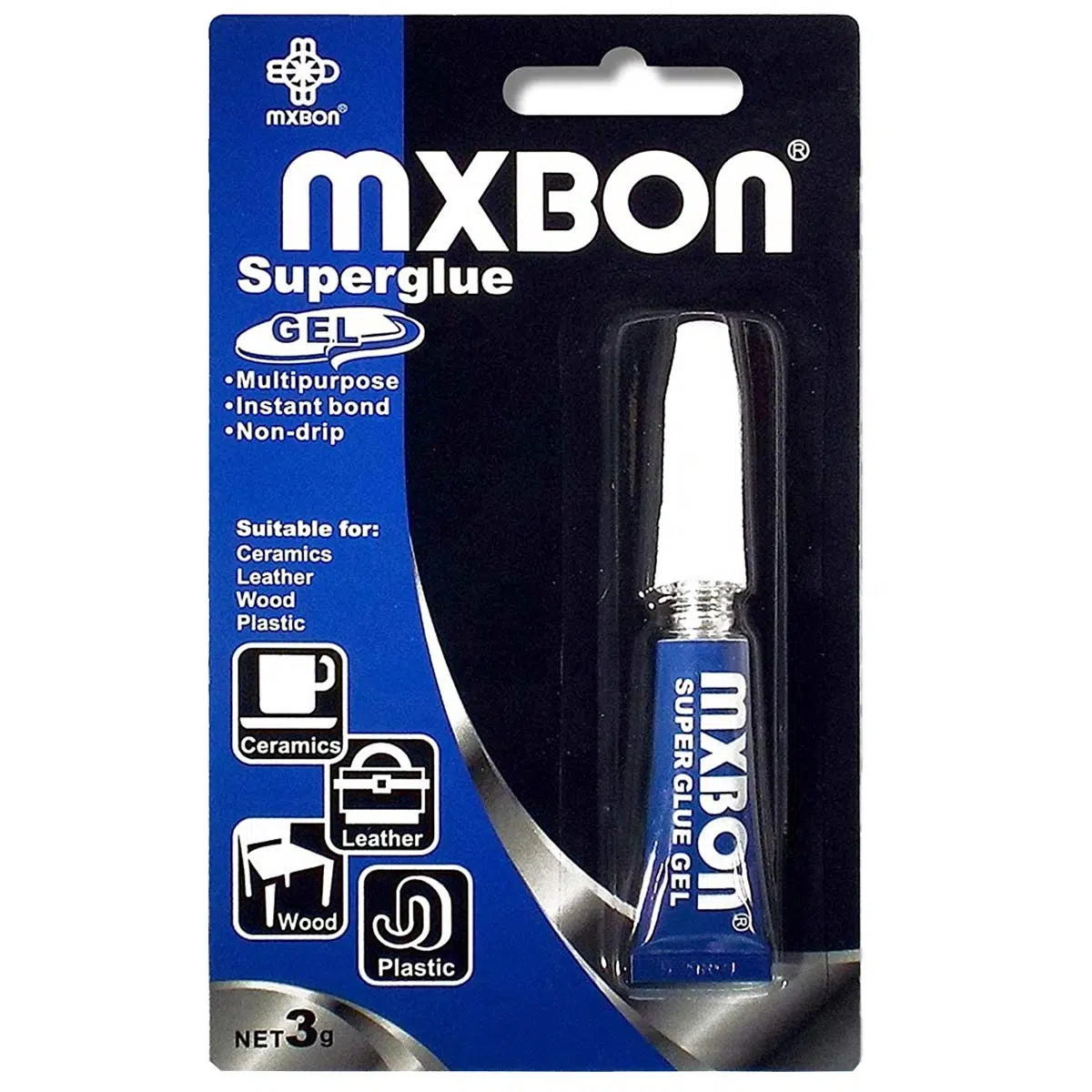 تصویر چسب قطره ای شیشه ای MXBON