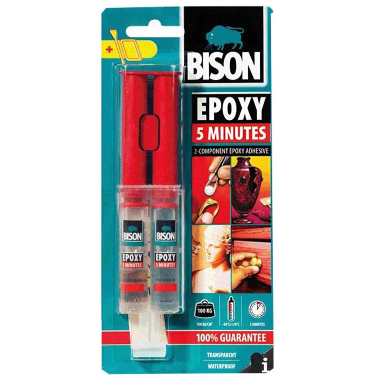 چسب اپوکسی دوقلوی فوری ۵ دقیقه ای بایسون BISON EPOXY