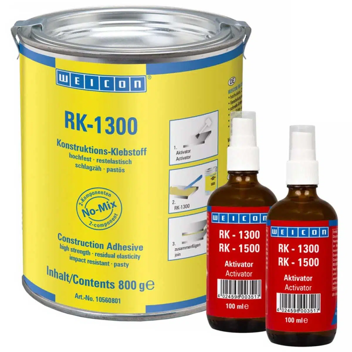 تصویر چسب اتصالات بی رنگ ویکن 800 گرم WEICON RK-1300