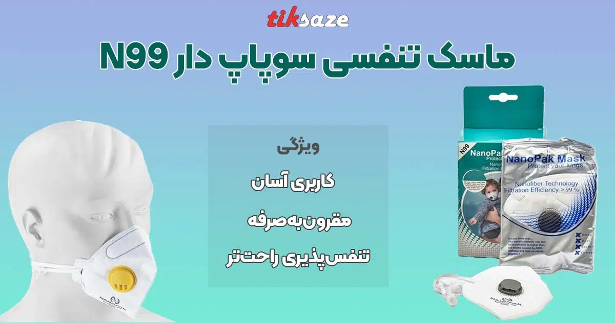 تصویر خرید ماسک تنفسی سوپاپ دار N99