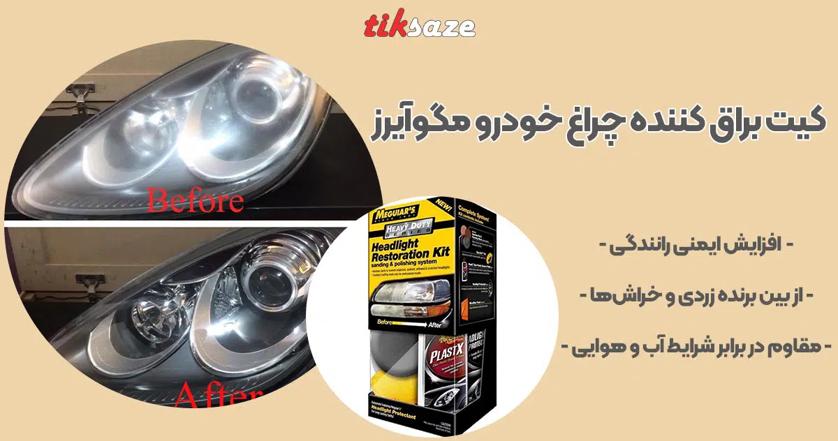 تصویر کیت براق کننده چراغ خودرو مگوآیرز MEGUIARS