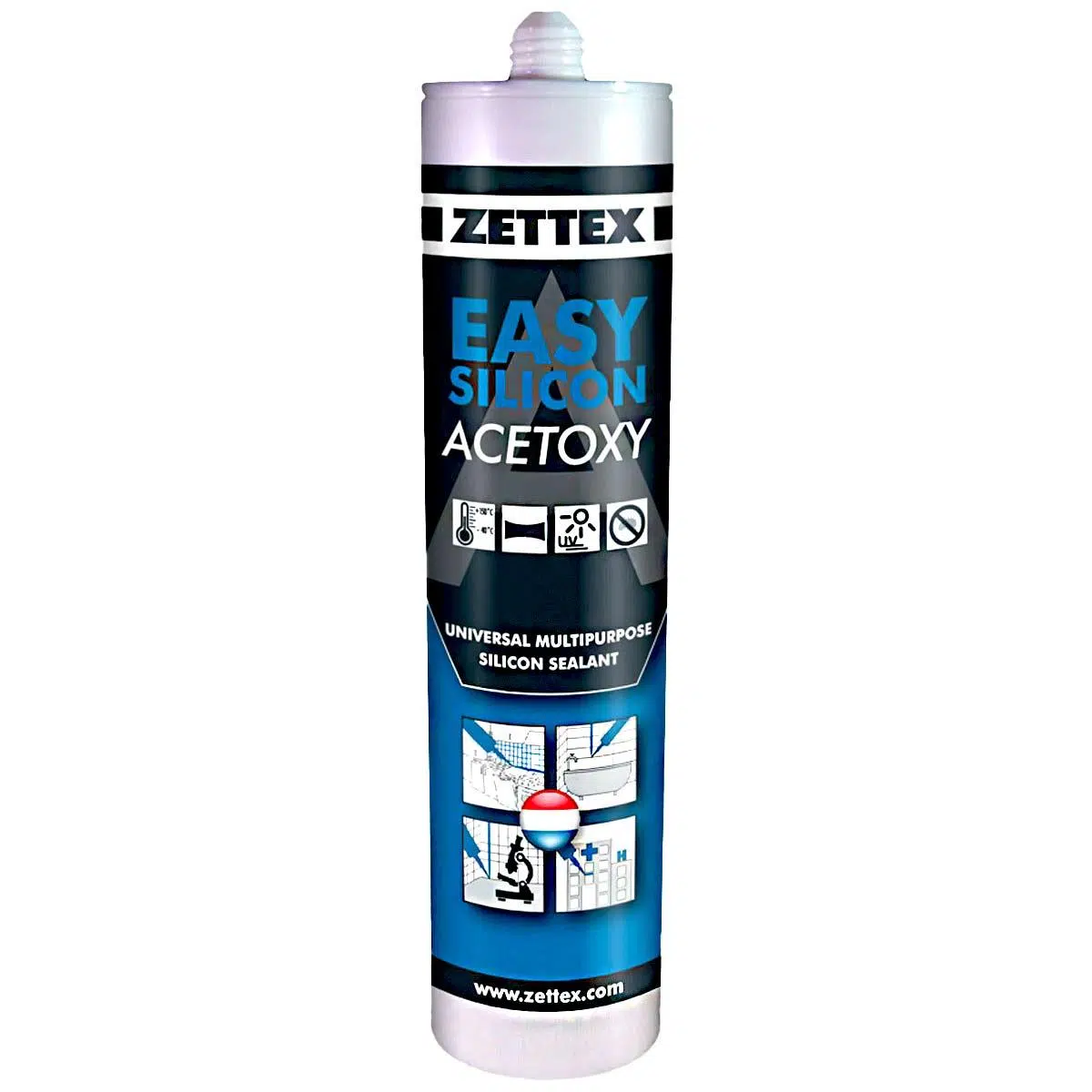 تصویر درزگیر سیلیکون اسیدی زتکس Zettex Easy Silicone A