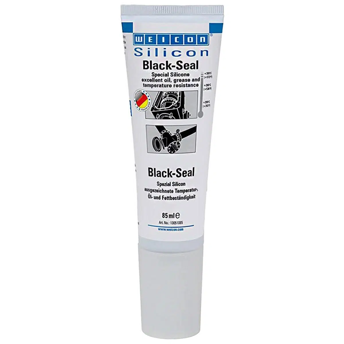 تصویر چسب سیلیکون آب بندی بلک سیل ویکن 85میلی‌لیتر WEICON Black Seal